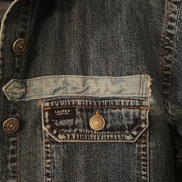 Handmade upcycled boho fringe and crochet patched tattered denim duster jacket - Picture 6 of 17